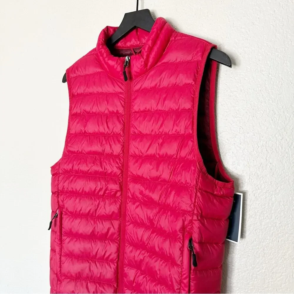 Club Room Performance Men's Quilted Packable Puffer Vest Down Red Size Small NEW